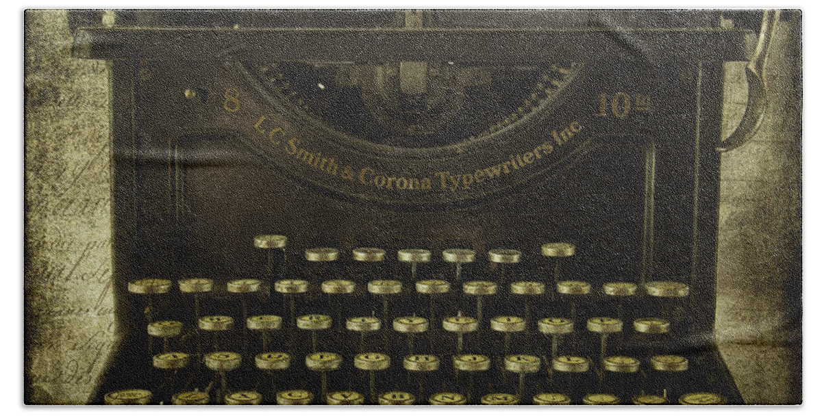 Cindi Ressler Beach Sheet featuring the photograph Smith And Corona Typewriter by Cindi Ressler
