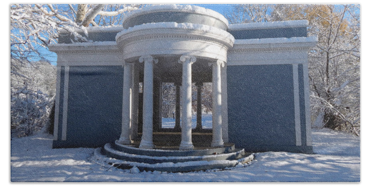 Pantheon Beach Towel featuring the photograph Snow Covered Pantheon by Phil Perkins