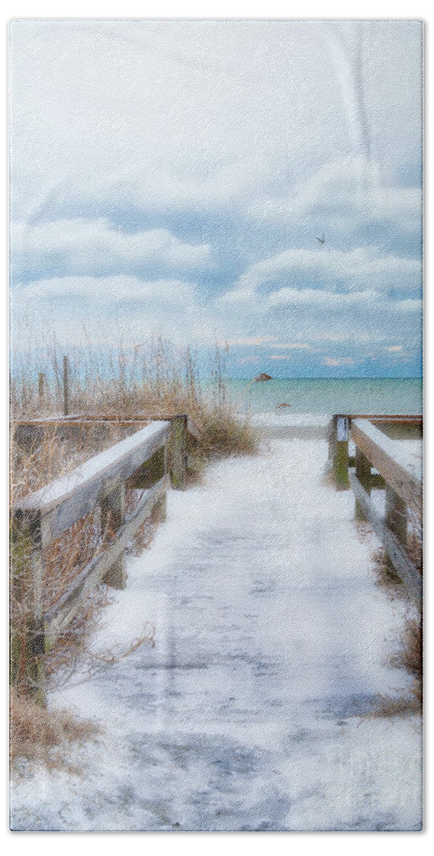 Beach Beach Towel featuring the photograph Snow On The Beach 9 by Kathy Baccari