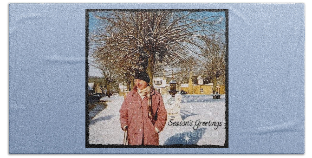 Tomintoul Beach Towel featuring the photograph Snowing in Tomintoul by Joan-Violet Stretch