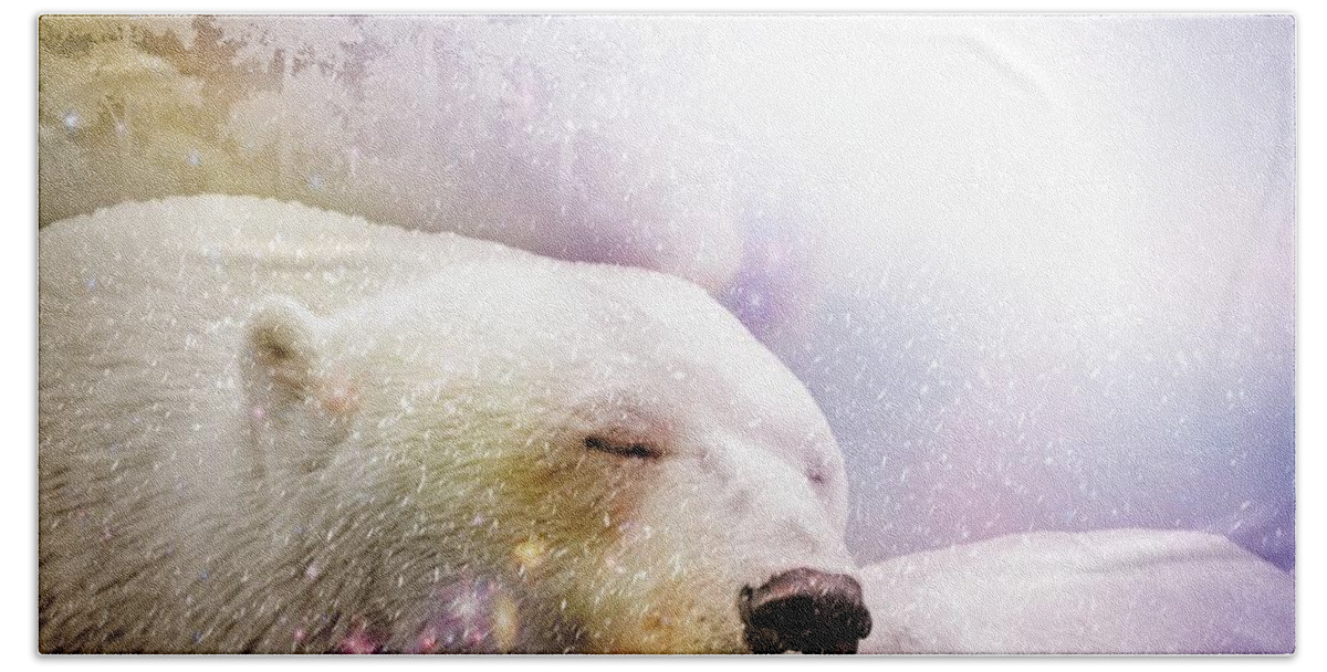 Bear Beach Towel featuring the photograph Snowstorm Kisses by Ericamaxine Price