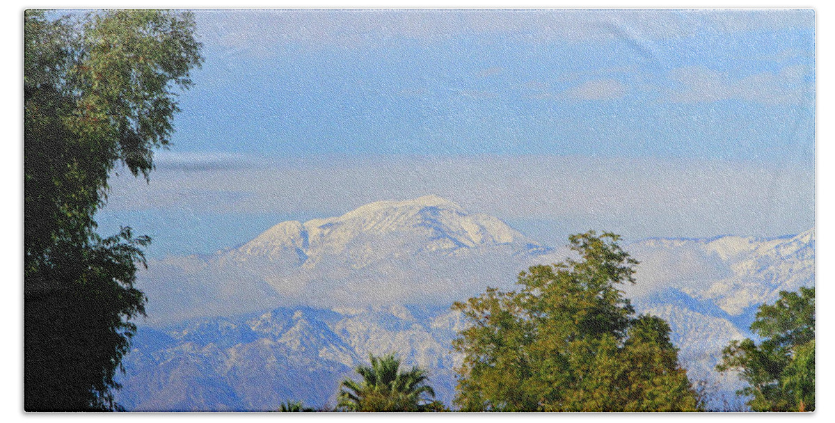 Sky Beach Towel featuring the photograph Snowy Peaks by Shoal Hollingsworth