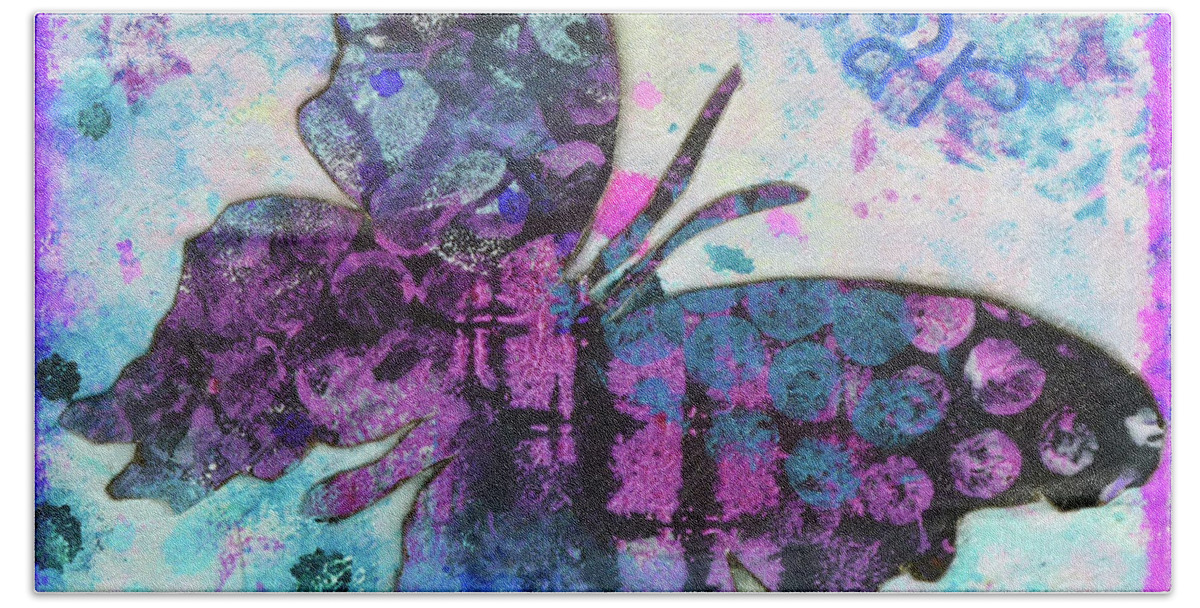 Crisman Beach Sheet featuring the painting Soar Butterfly by Lisa Crisman