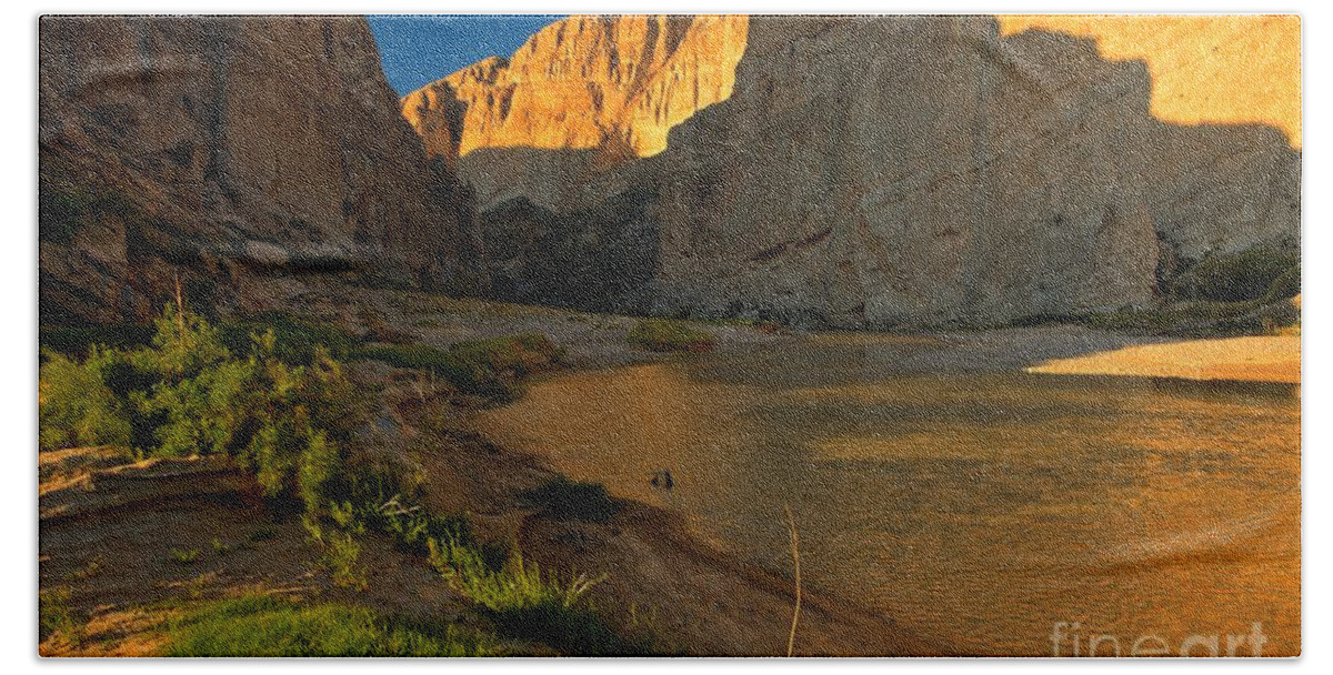Boquillas Canyon Beach Towel featuring the photograph Soft Afternoon Light At Boquillas by Adam Jewell