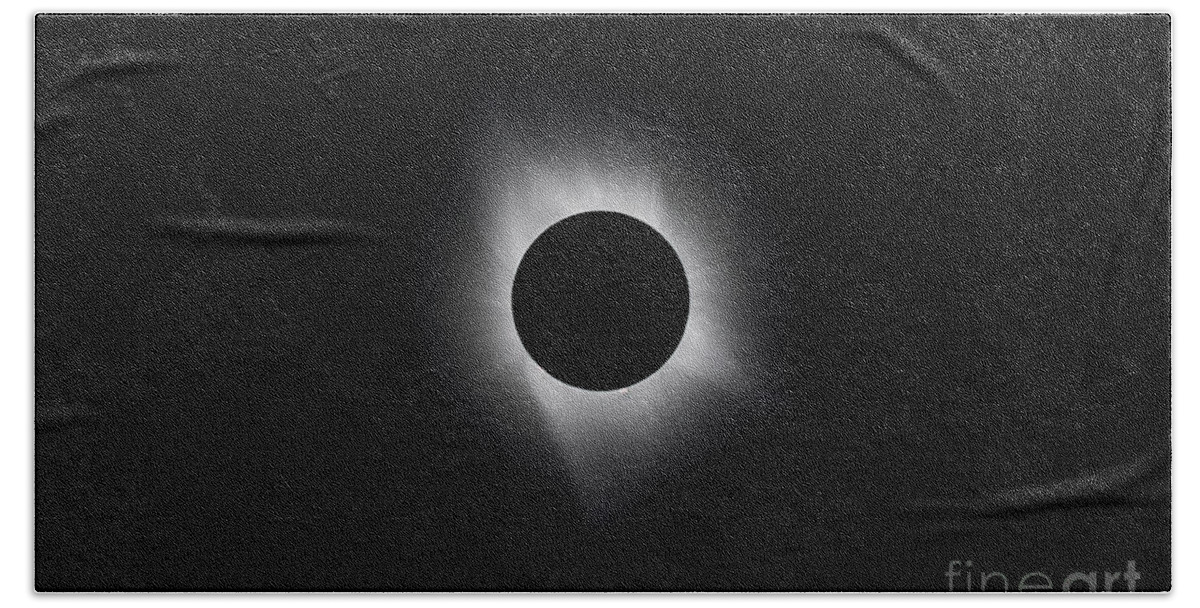 Eclipse Beach Sheet featuring the photograph Solar Corona by David Watkins
