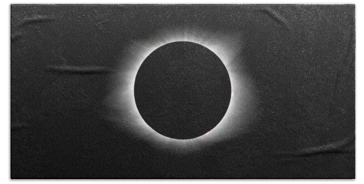 Da* 300 Beach Towel featuring the photograph Solar Eclipse Ring of Fire by Lori Coleman