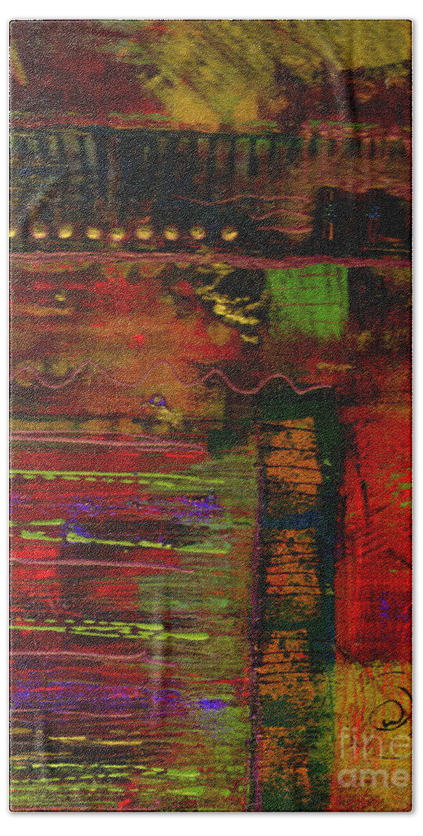 Women Beach Towel featuring the mixed media Some Bridges are Hard to Cross by Angela L Walker