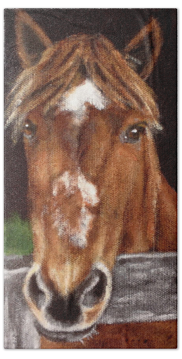 Horse Beach Towel featuring the painting Sonny by Carol Russell