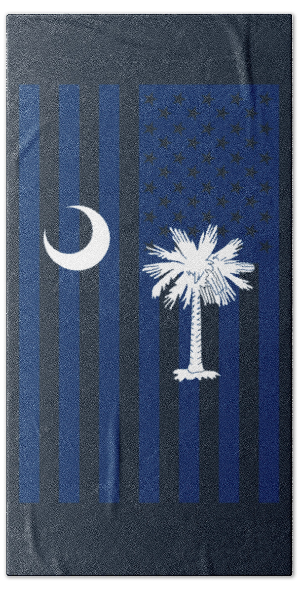 South Carolina Beach Towel featuring the digital art South Carolina State Flag Graphic USA Styling by Garaga Designs