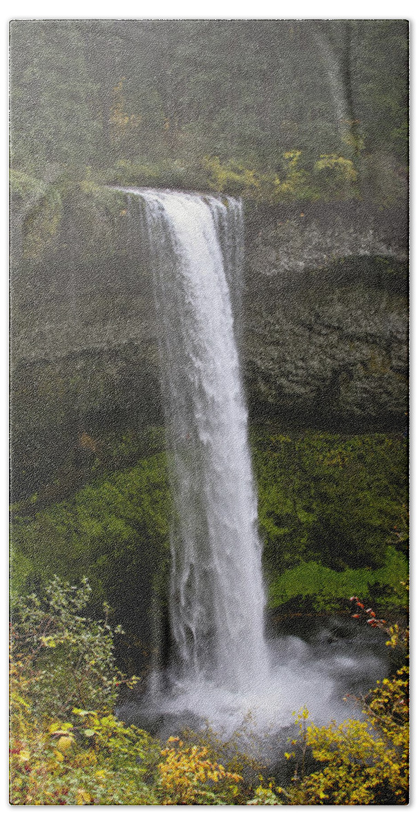 Waterfall Beach Sheet featuring the photograph South Falls of Silver Creek II by Albert Seger