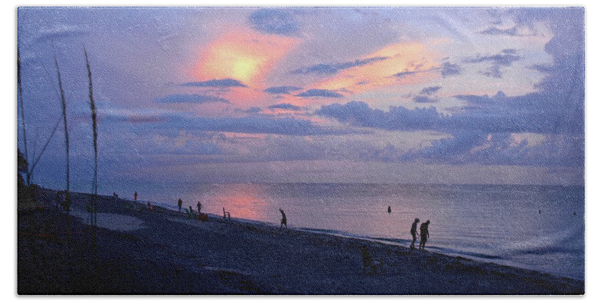 Sundown Beach Sheet featuring the photograph SouthEast Side of a Sunset by Carol Bradley
