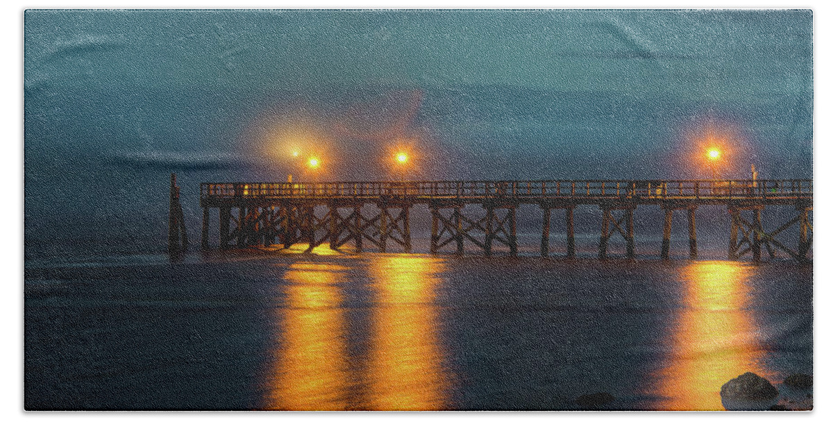 Cape Fear Beach Towel featuring the photograph Southport Pier Morning Twilight by Nick Noble