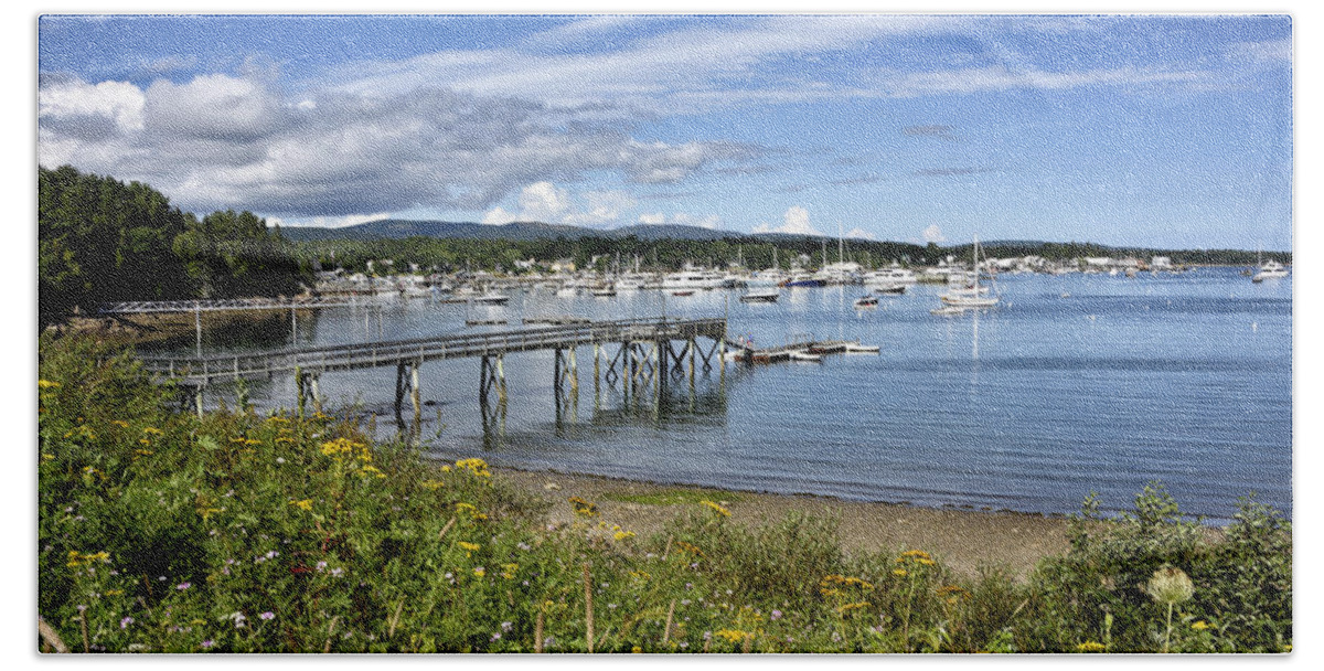 southwest Harbor Beach Towel featuring the photograph Southwest Harbor - Maine by Brendan Reals