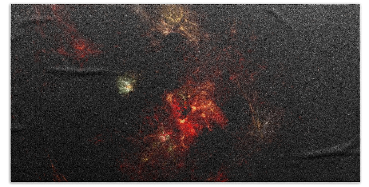 Digital Painting Beach Towel featuring the digital art Space Nebula 2 by David Lane