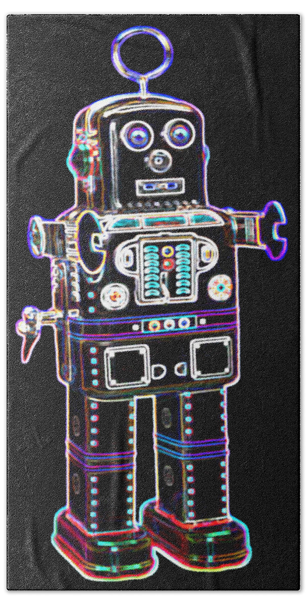 Robot Beach Towel featuring the digital art Spaceman Robot by DB Artist