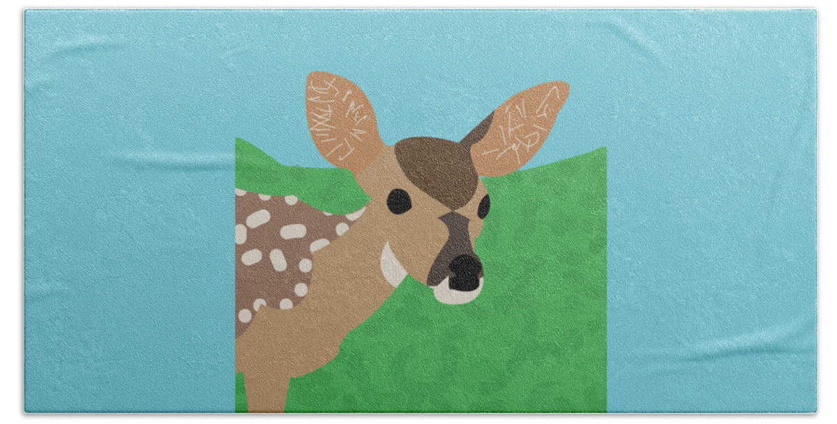 Deer Beach Towel featuring the digital art Spanky by Caroline Elgin