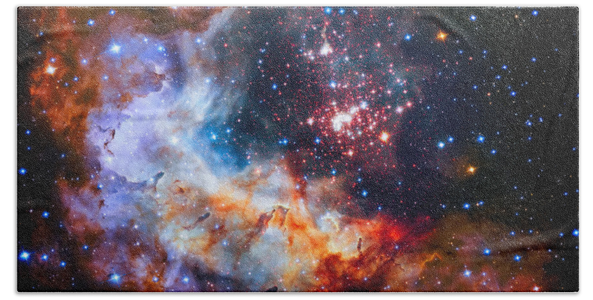 The Universe Beach Sheet featuring the photograph Sparkling Star Cluster Westerlund 2 by Jennifer Rondinelli Reilly - Fine Art Photography