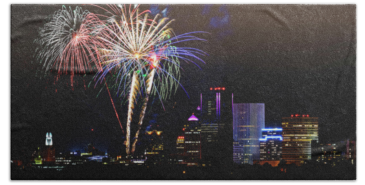 Fireworks Beach Towel featuring the photograph Spectacular Celebration by Joann Long