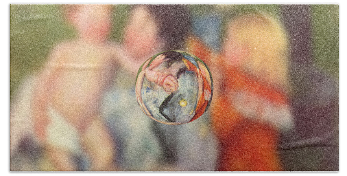 Abstract In The Living Room Beach Towel featuring the digital art Sphere II Cassatt by David Bridburg