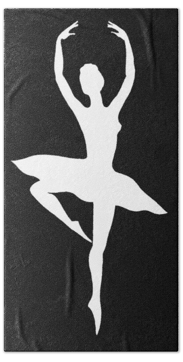 Ballerina Beach Towel featuring the painting Spin Of Ballerina Silhouette by Irina Sztukowski
