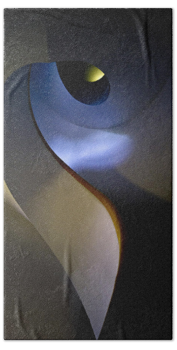 Spiral Beach Sheet featuring the photograph Spiral concrete modern staircase by Jaroslaw Blaminsky