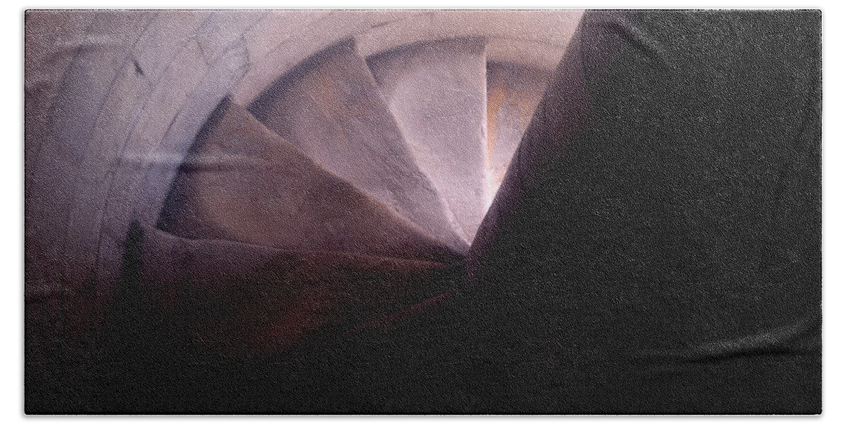 Stairway Beach Towel featuring the photograph Spiral of time by Steven Robiner