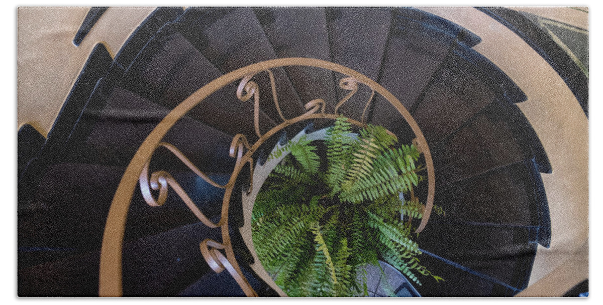 Old Beach Towel featuring the photograph Spiral Staircase by Roberta Kayne