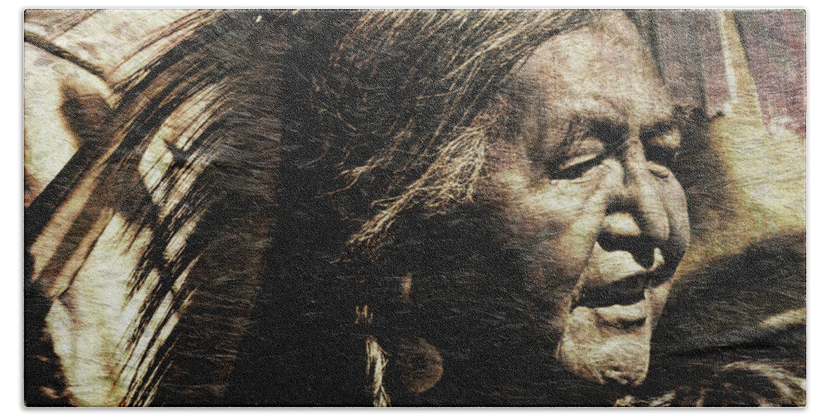 Indigenous People Beach Towel featuring the photograph Spiritual Leader by Ed Hall