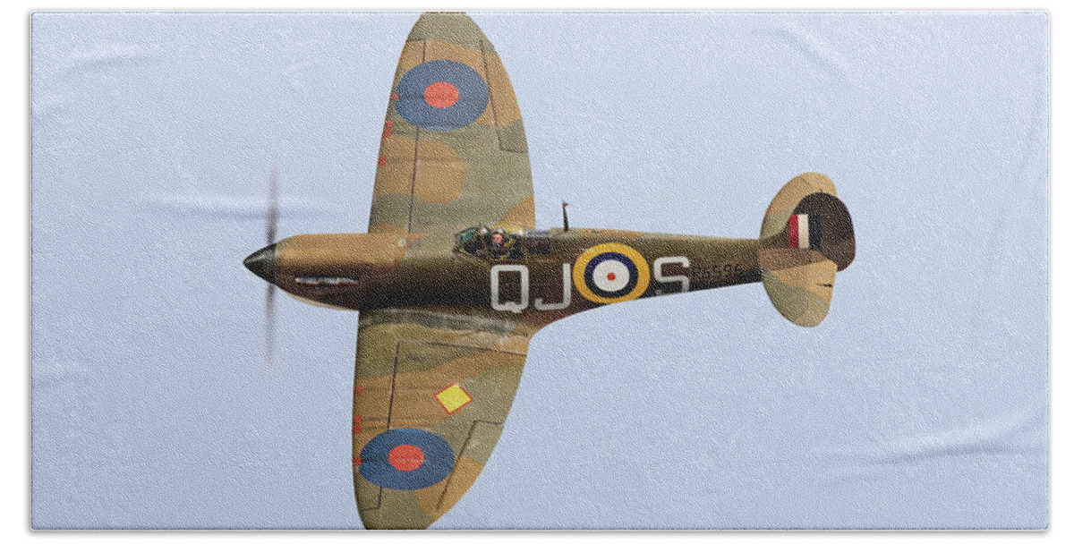 Spitfire Beach Sheet featuring the photograph Spitfire Mk 1 R6596 QJ-S by Gary Eason
