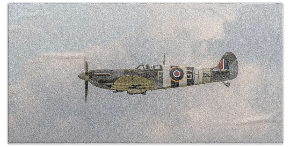 64 Squadron Beach Towel featuring the photograph Spitfire Mk Vb by Gary Eason