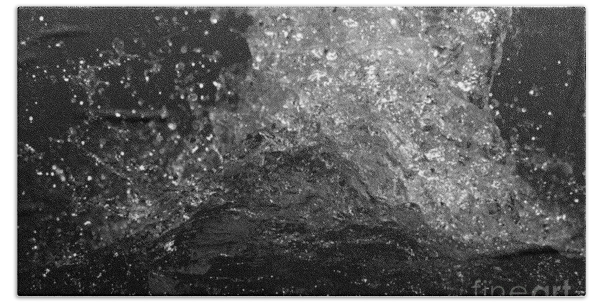 Splash Beach Sheet featuring the photograph Splash in Black and White by Leah McPhail