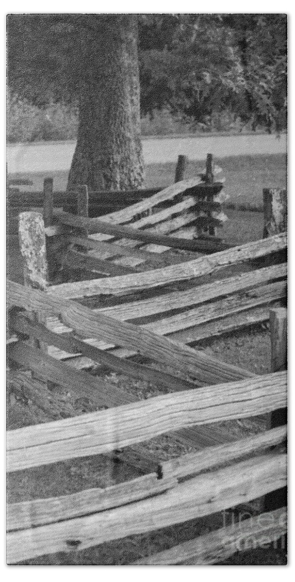 Road Beach Sheet featuring the photograph Split Rail Fence by Eric Liller