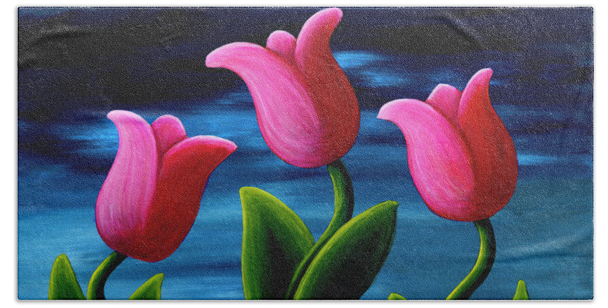 Spring Beach Towel featuring the painting Spring Fling by Rebecca Parker