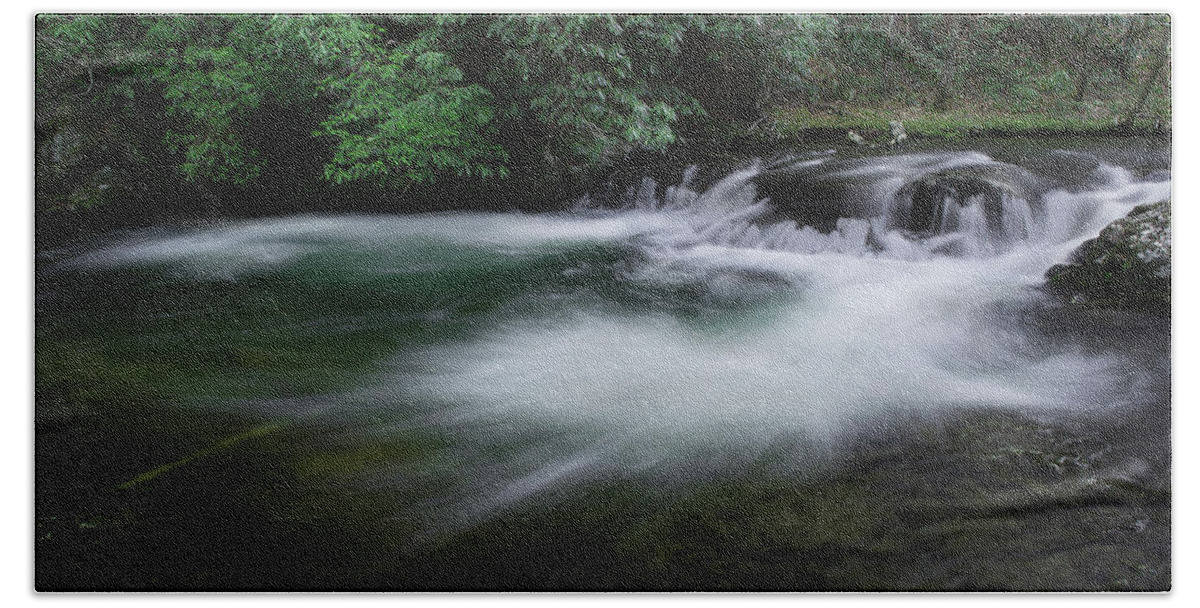 Stream Beach Sheet featuring the photograph Spring River by Mike Eingle