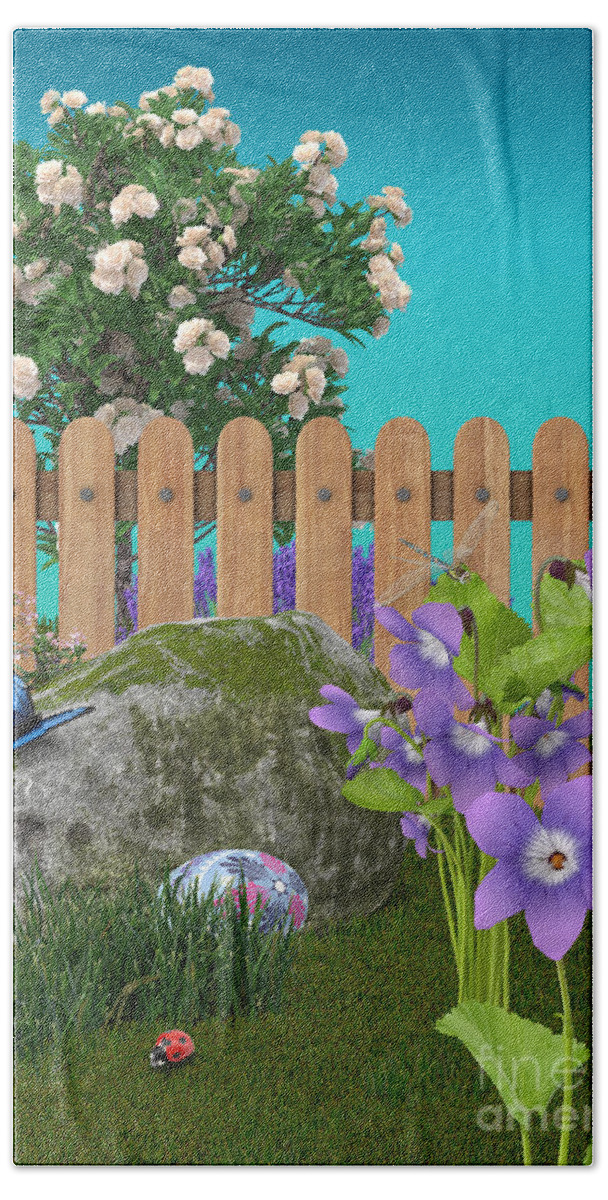 Spring Beach Towel featuring the digital art Spring Scene by Mary Machare
