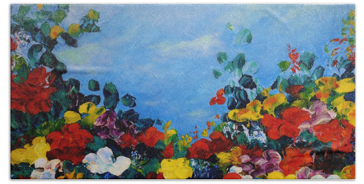 Wildflowers Beach Towel featuring the painting Spring Time by Teresa Wegrzyn