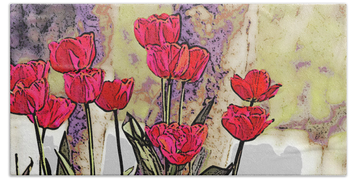 Tulips Beach Towel featuring the photograph Spring Tulips by April Burton