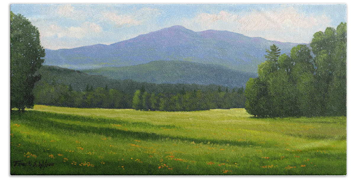 Landscape Beach Towel featuring the painting Spring Vista by Frank Wilson