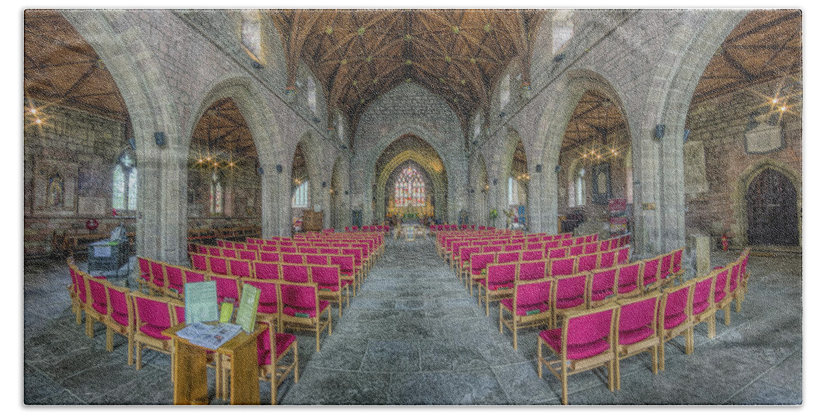 Cathedral Beach Sheet featuring the photograph St Asaph Cathedral by Ian Mitchell