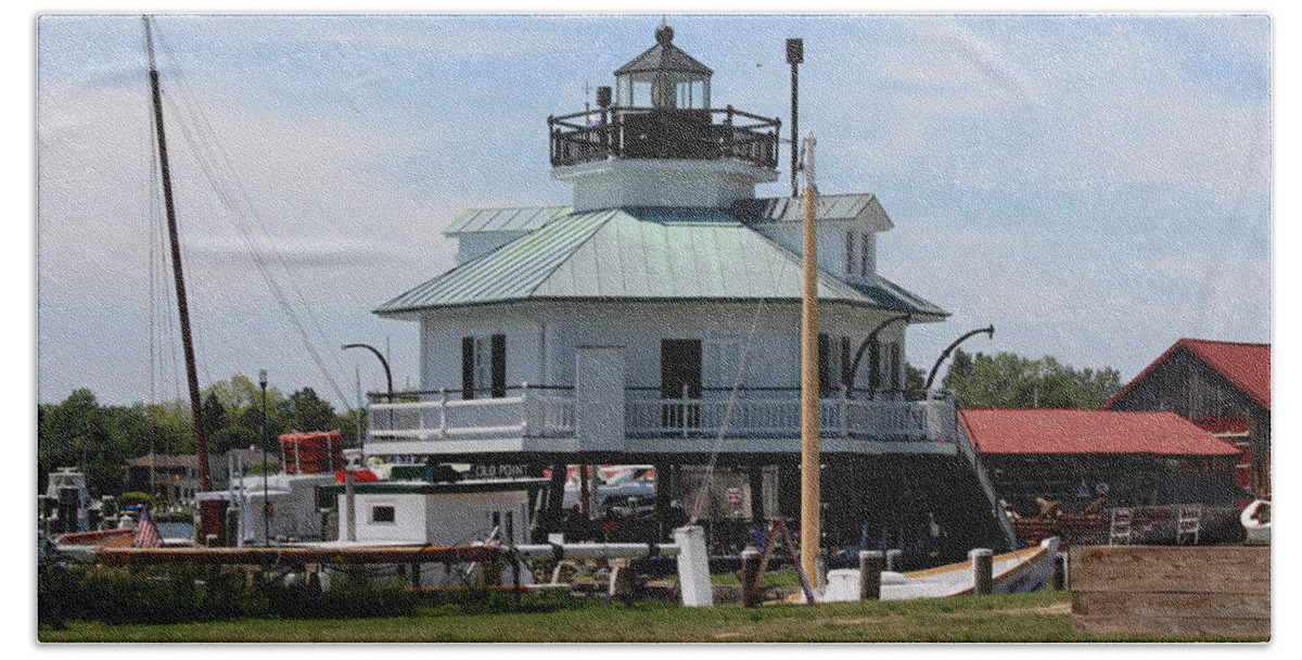 Saint Beach Towel featuring the photograph St. Michaels - Hooper Strait Lighthouse by Ronald Reid