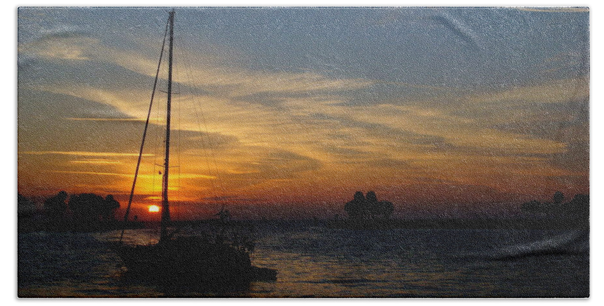 Sunrise Beach Sheet featuring the photograph St. Petersburg Sunrise by Julie Pappas