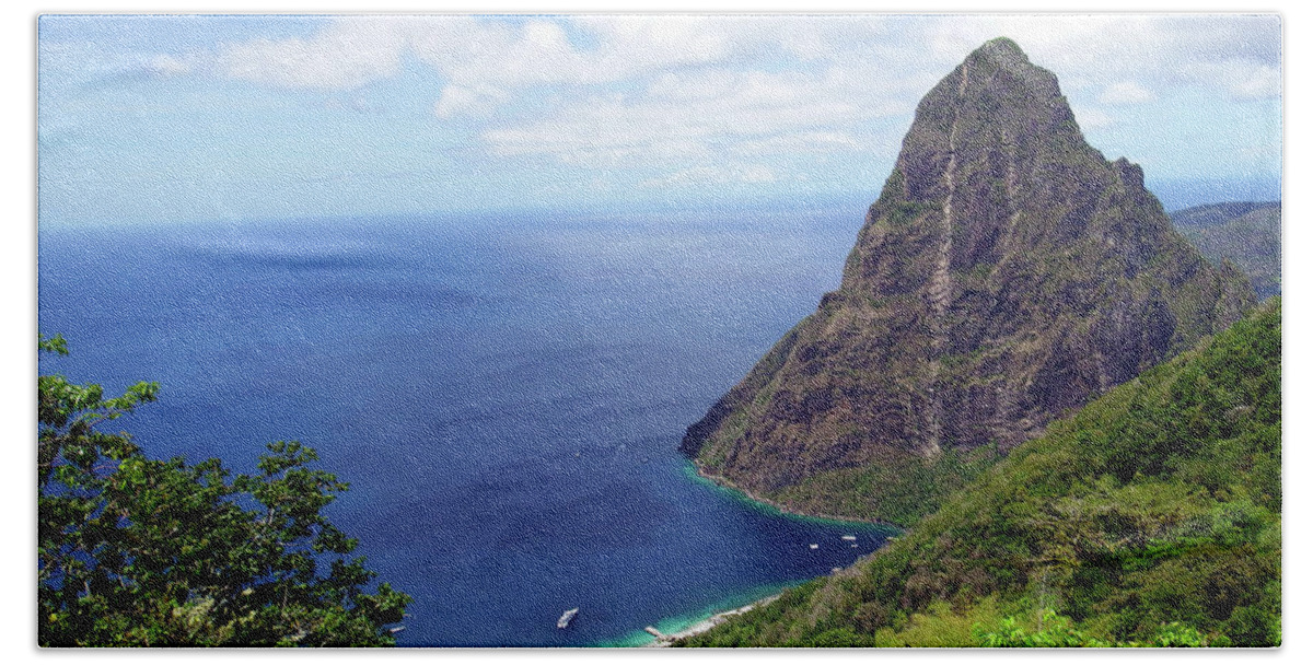 Piton Beach Sheet featuring the photograph Stairway to Heaven View, Pitons, St. Lucia by Kurt Van Wagner