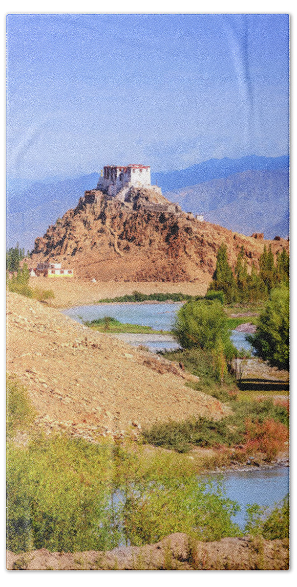 Asia Beach Sheet featuring the photograph Stakna Monastery by Alexey Stiop