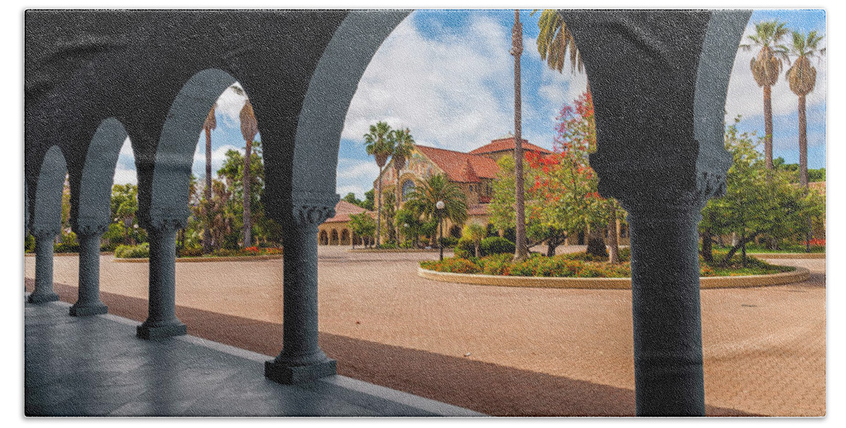 City Beach Towel featuring the photograph Stanford Campus by Jonathan Nguyen