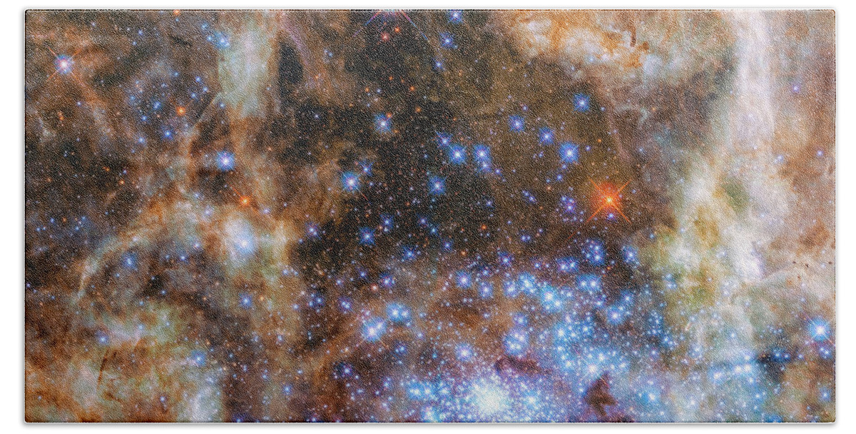 Cosmos Beach Towel featuring the photograph Star Cluster R136 by Marco Oliveira