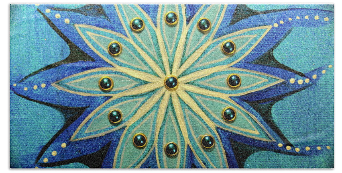 Sacred Geometry Beach Towel featuring the painting Star Dream by Patricia Arroyo