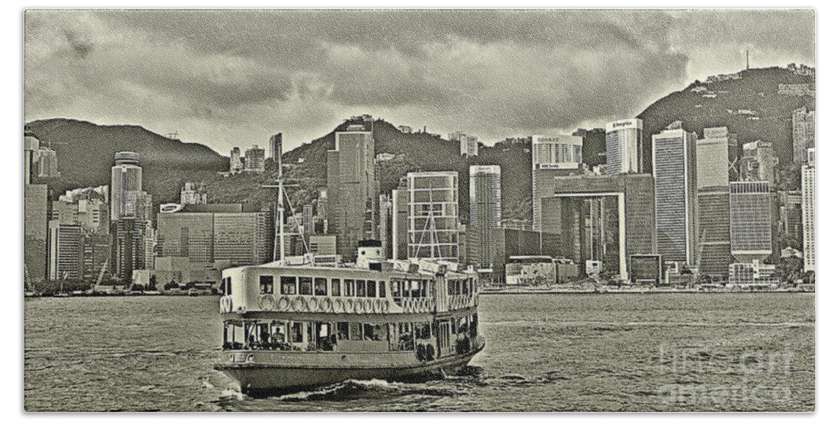 Old Beach Towel featuring the photograph Star Ferry in Hong Kong by Joe Ng