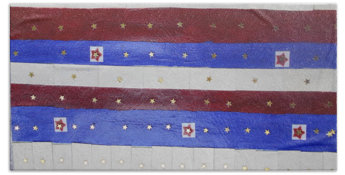 Stars Beach Towel featuring the photograph Star spangled banner by Nancy Graham
