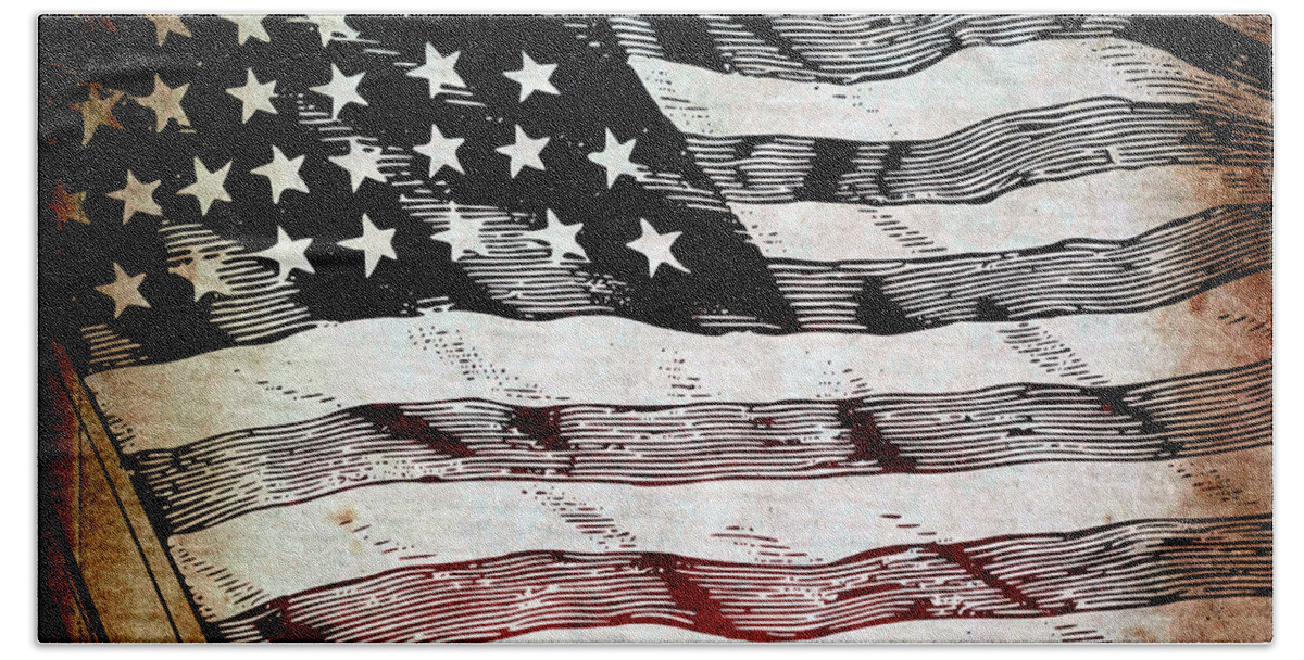 United Beach Sheet featuring the mixed media Star Spangled Banner by Angelina Tamez