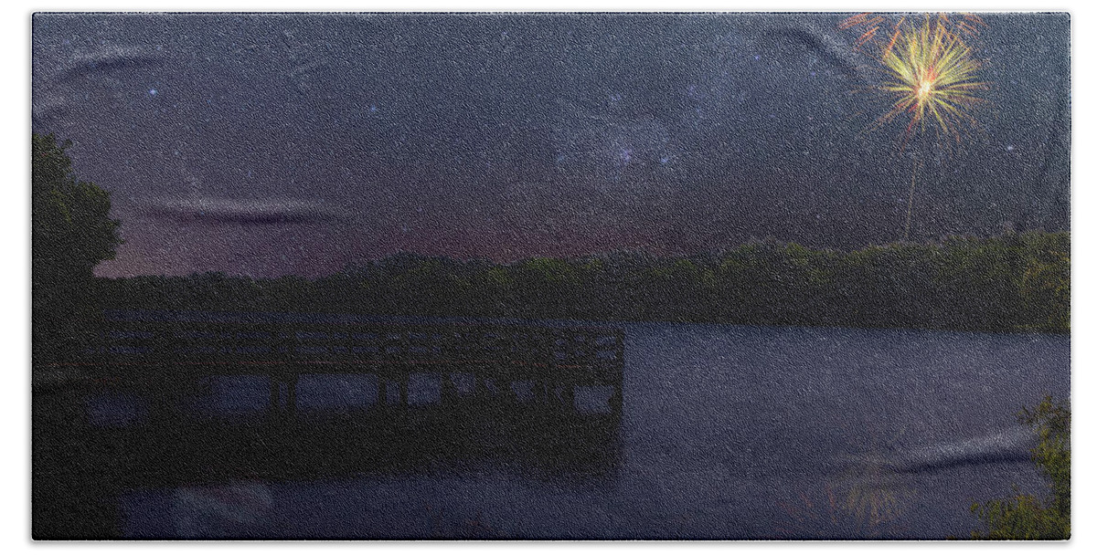 Landscape Beach Towel featuring the photograph Star Spangled Lake by David Palmer
